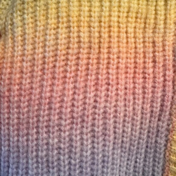 BlankNYC Rainbow Cardigan Sweater Girls L Large Pastel Pink Blue Yellow Unicorn - Picture 6 of 11